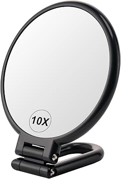 10X Magnifying Mirror, Double Side Handheld Mirror, Travel Makeup Mirror