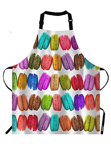 Moslion Tablier coloré pour macarons français, tablier de fond pastel pour homme et femme, convient pour la cuisine, la serveuse, le chef Cover