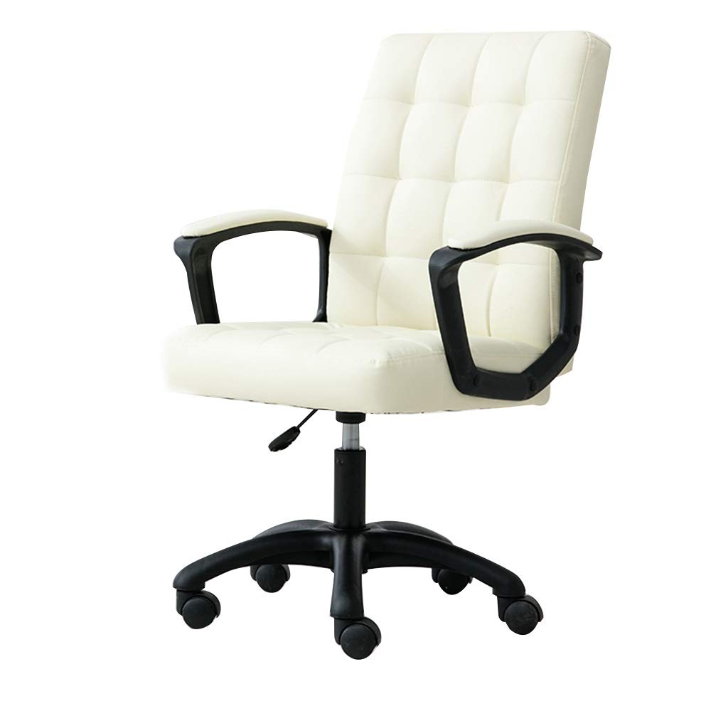 Ergonomiczne krzesło obrotowe z wysokim oparciem, regulowane, skórzane, gamingowe, biurowe, do nauki i sypialni, pojemność 150 kg, beżowe, wygodne i stylowe wzornictwo