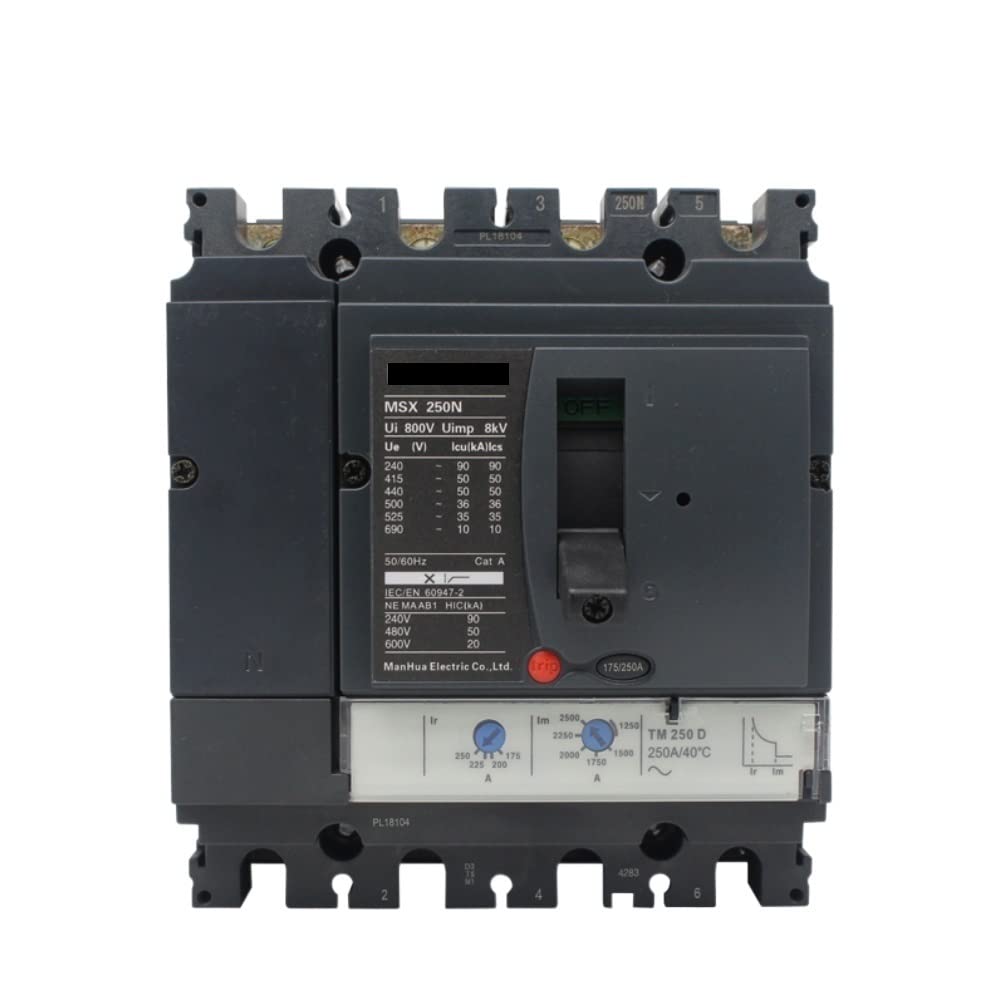 LARRO Circuit Breaker MCCB 4P Breaking Capacity Adjustable 250A MSX-250N Moulded Case Circuit Breaker