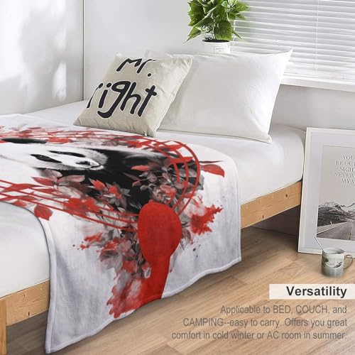 Plaid couverture panda en flanelle chaude contre les frissons du soir