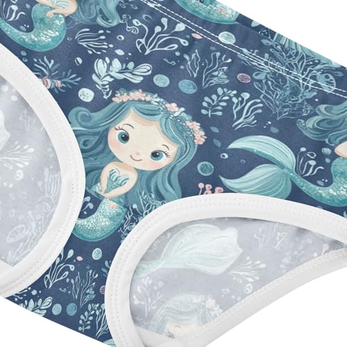 ZZKKO Cute Ocean Mermaid Girls Underwear Toddler Panties for Girls Comfort Brief Size 2T-8Y3