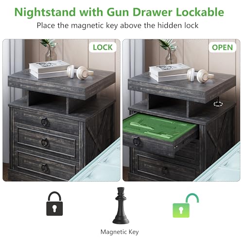 WOOVIVS Side Table with Gun Drawer Review image 7