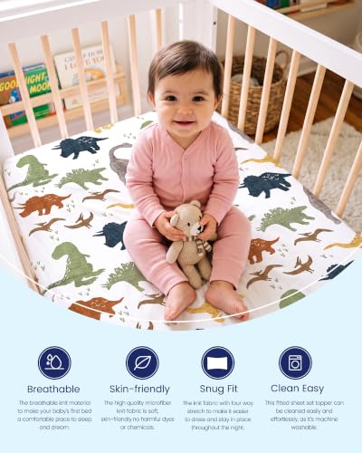 Image of Crib Sheets Fitted, Buttery Soft Baby Crib Sheets for Boys and Girls - Stretchy Microfiber Crib Mattress Sheet 2-Pack