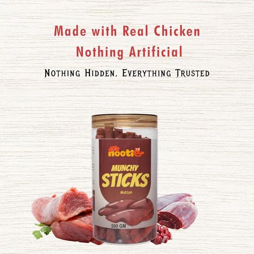 Image of Nootie Munchy Sticks for All Stages Dogs, Perfect for Traning & Treating l Long Lasting Chew Pack of 1 (Mutton)