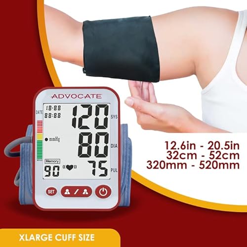 Advocate Automatic Heart Beat & Blood Pressure Digital Monitor Wrist Cuff For Upper Arm Device - Reliable & Accurate Smart Extra Large Digital Display Portable Glucose Homekit Wellness Use #TOP1