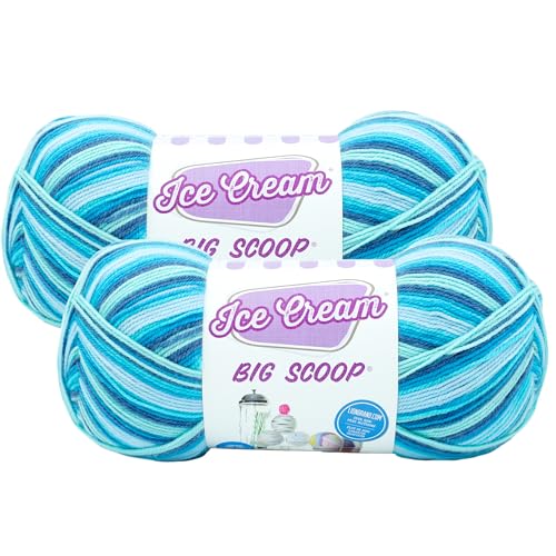Image of Lion Brand Yarn, Ice Cream Big Scoop, Baby Blanket Yarn, Blue Raspberry, 2 Pack