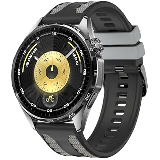 YYXIXI 22mm Dual-color Strap Compatible with Huawei Watch GT 6 Strap 46mm，Honeycomb-patterned Silicone Band Compatible with Huawei gt 5/4/3/2/1 Bands，for Watch 4/3 Wristband (Army Green and Black)