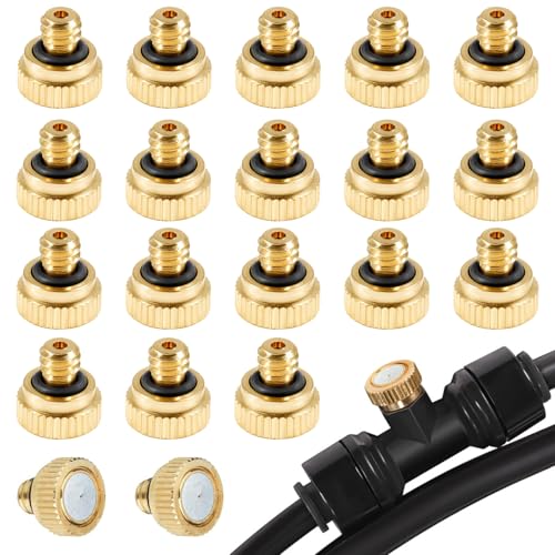 Brass Misting Nozzles for Garden Cooling System 0.012 (0.3 mm) 10/24 UNC (20 PCS)