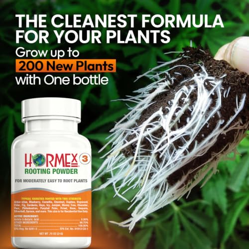 Image of Hormex Rooting Hormone Powder #3 - Fast Roots for Softwood Plant Cuttings