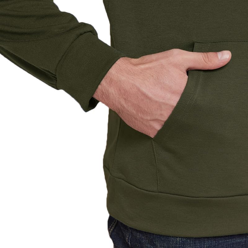 H HYFOL Men's Sweatshirt USA FLAG Patriotic Graphic Polyester Hoodies for Men Pocket Raglan Long Sleeve Sweatshirts - Image 5