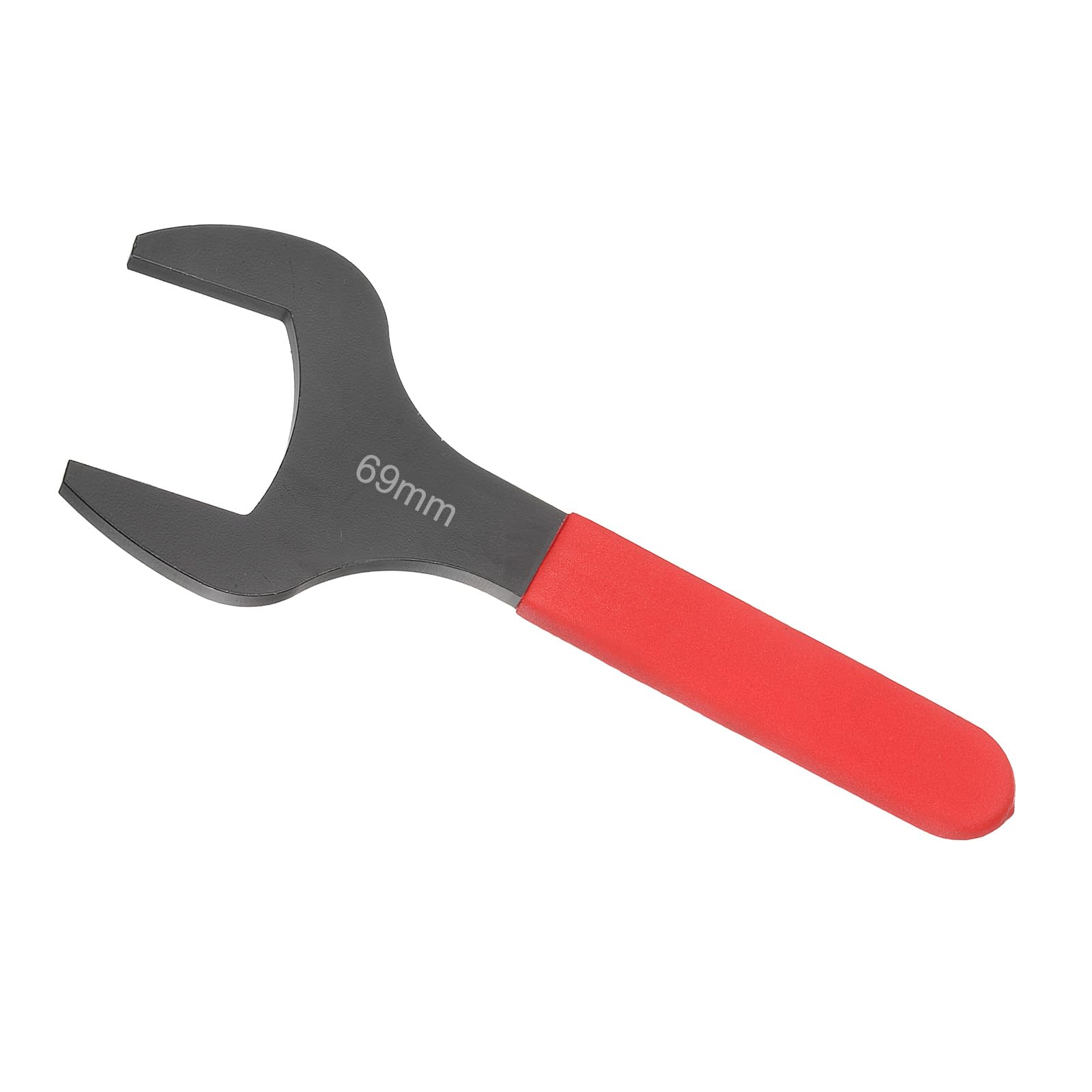 Awclub 69mm Open End Wrench, 15 Degree Offset Thin U-Shaped Spanner with Red Shank, Black Finish for Automotive Repair & Furniture Assembly