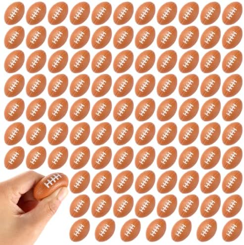 Cibolar 100Pcs Mini Foam Football, Small Stress Balls, Tiny Foam Sports Balls for Stress Relief, School Rewards, Party Supplies, Ball Games