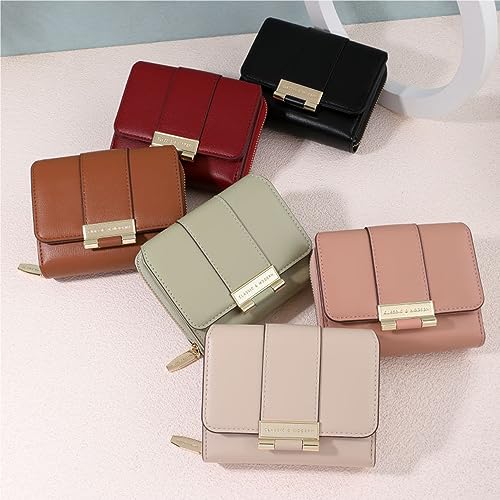 Vllcsla Small Wallet for Women Ladies Purse Wallet with 3 Card Slots and Photo Window and Coin Zipper Pocket, Womens Small Soft Leather Purses (Apricot) - Image 3