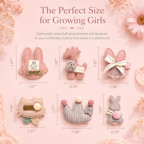 Pinzas para cabello niñas 15 piezas rosa y gris miniatura 4