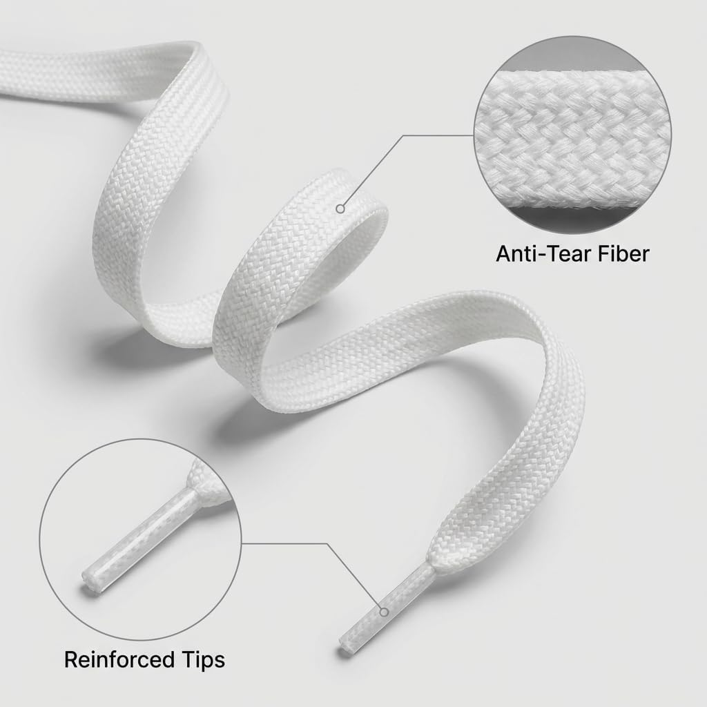 2 Pair Flat Shoelaces for Sneakers, Sportlaces for Sneakers, Athletic Shoelaces, Shoe strings for Sneakers