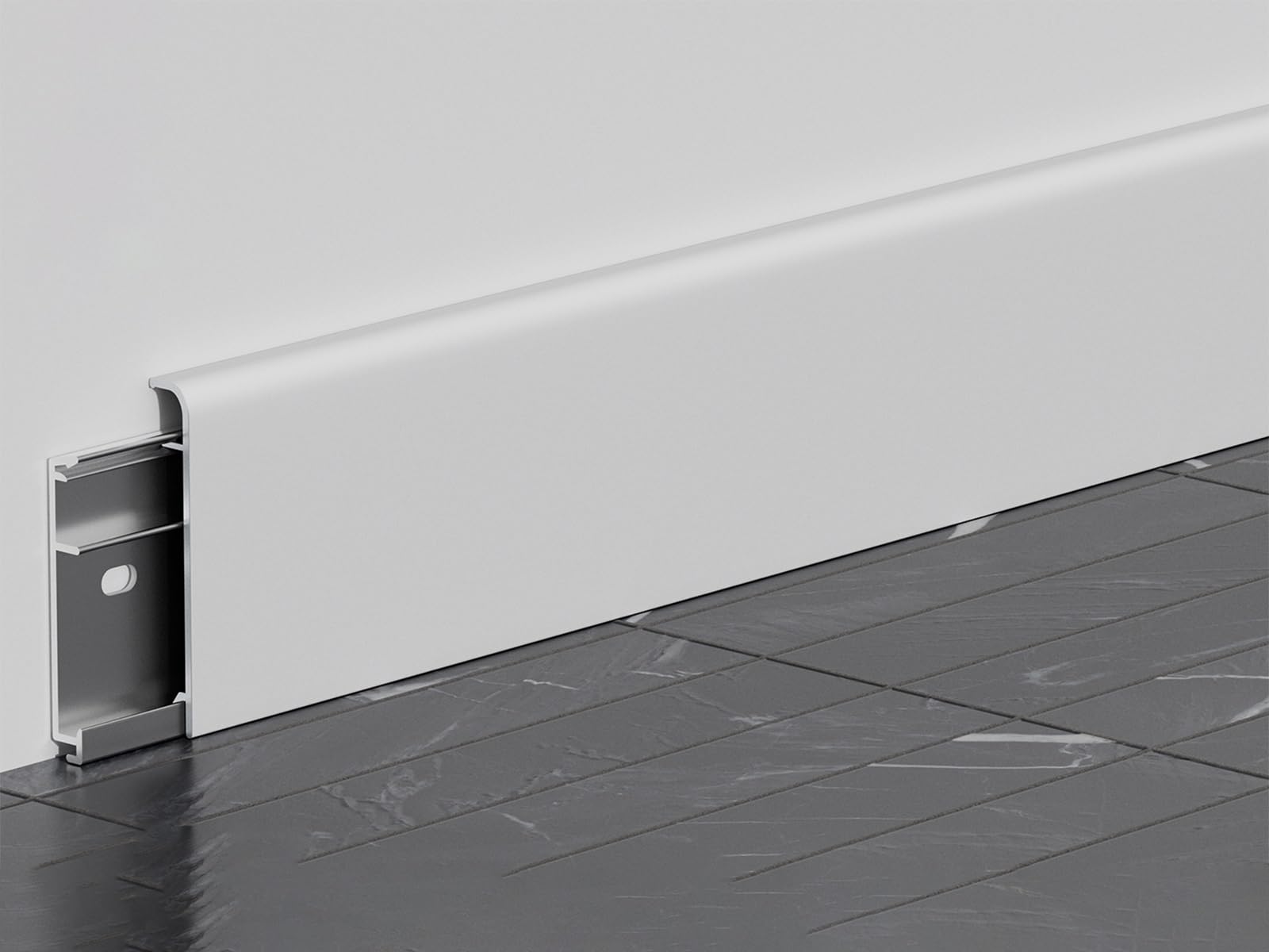 Cubierta de moldura de pared en aluminio blanco que evita humedades abajo
