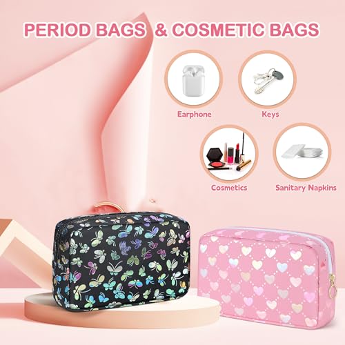 Image of Likesing Tampon Holder for Purse, PU Period Bag Sanitary Napkin Storage Bag for Girls Womens, Portable Feminine Emergency Pad Tampon Period Pouch Sanitary Bags(Love Pink)
