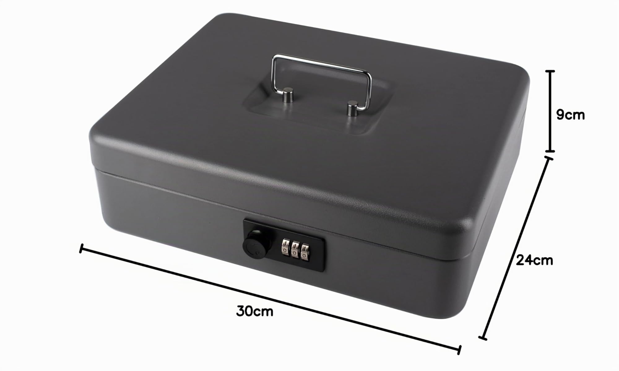 Pavo 8014408 - Caja de caudales con cerradura de combinación, color gris oscuro, 30 cm