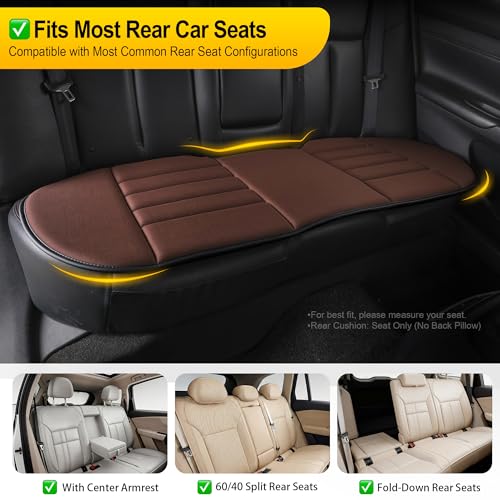 Image of kingphenix 5-Piece Car Seat Cushion Set with Back Support | Full Back Support Pillow and Seat Cushion for Long Driving, Road Trips, Truck, Van, SUV, Brown