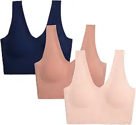 Pacote com 3 sutiãs femininos sem fio para relaxar a laser conforto diário