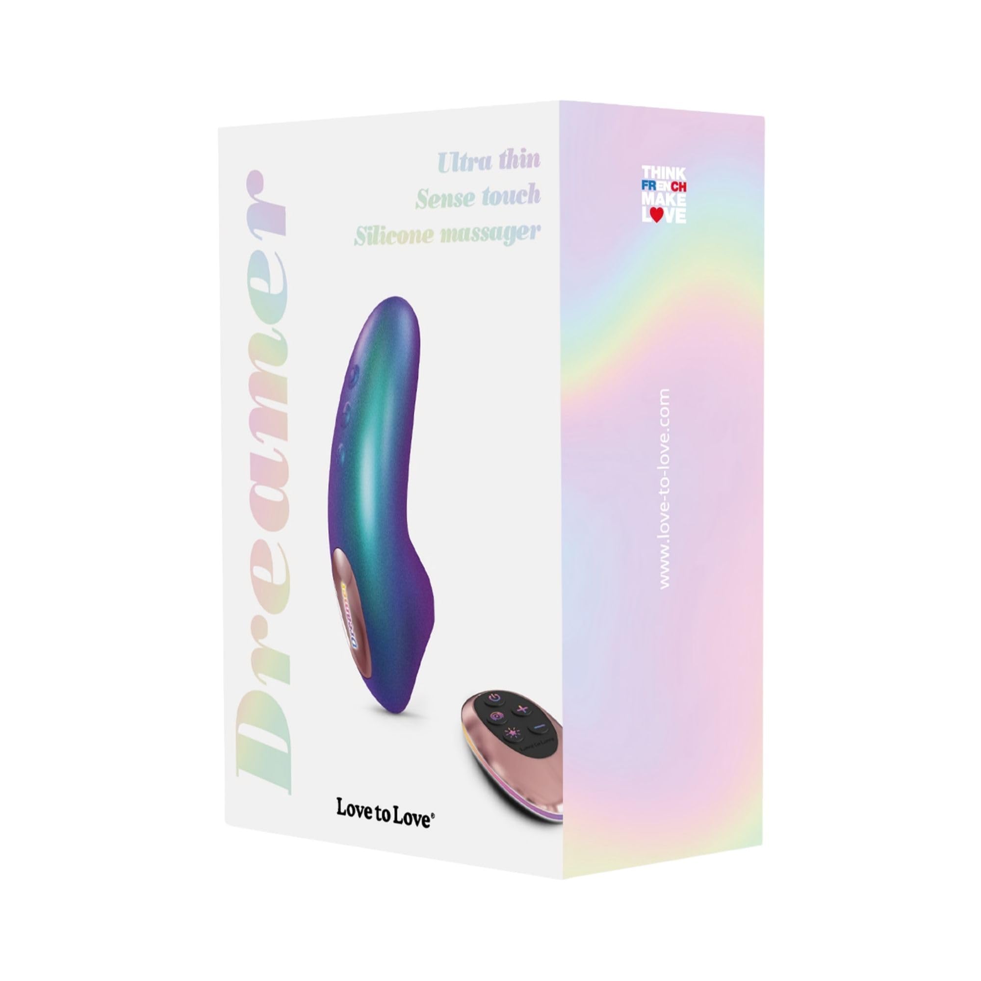 Love to Love Dreamer stimolatore clitorideo – ultra sottile con Flapping Design, modalità Sense Touch, telecomandato, LED, ricaricabile, impermeabile IPX7