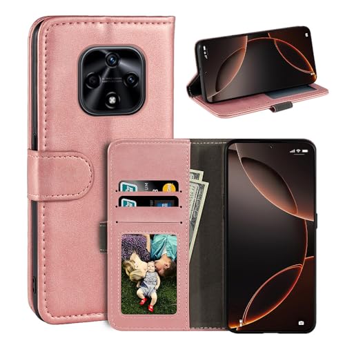 UOGNADGD ���U�[�t���b�v�J�o�[ Huawei Ffalcon F810 �Ƃ̌݊������� �J�[�h�X���b�g�t���E�H���b�g�P�[�X�A�}�O�l�b�g�N���[�W���[�A�L�b�N�X�^���h�ARFID�ϏՌ��t�H���I (���[�Y�S�[���h)