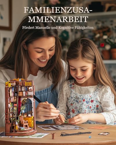 Rolife Book Nook Kit für Erwachsene DIY Miniature House mit Licht Silent Corner Study Booknook Bausatz 3D-Holzpuzzle Bücherstütze für Regal Bibliothek Bücherregal Dekoration