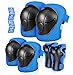 HUGEE Kits de Protección para Rodilleras Niños - 6 en 1 de Rodilleras para Protectores Rodilleras Codos Muñecas,Equipo de Seguridad para Niños,Almohadilla de Protección para Patines (Azul)