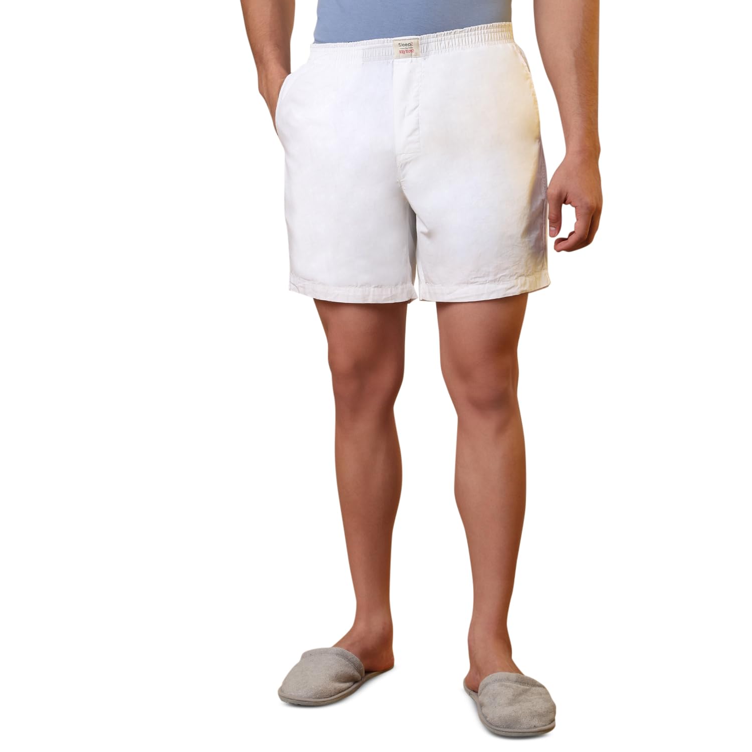 Men Flat Front Regular Fit Solid Pattern Pure Cotton Boxer