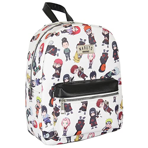 Bioworld Mini mochila de couro sintético Naruto Shippuden Allover Chibi