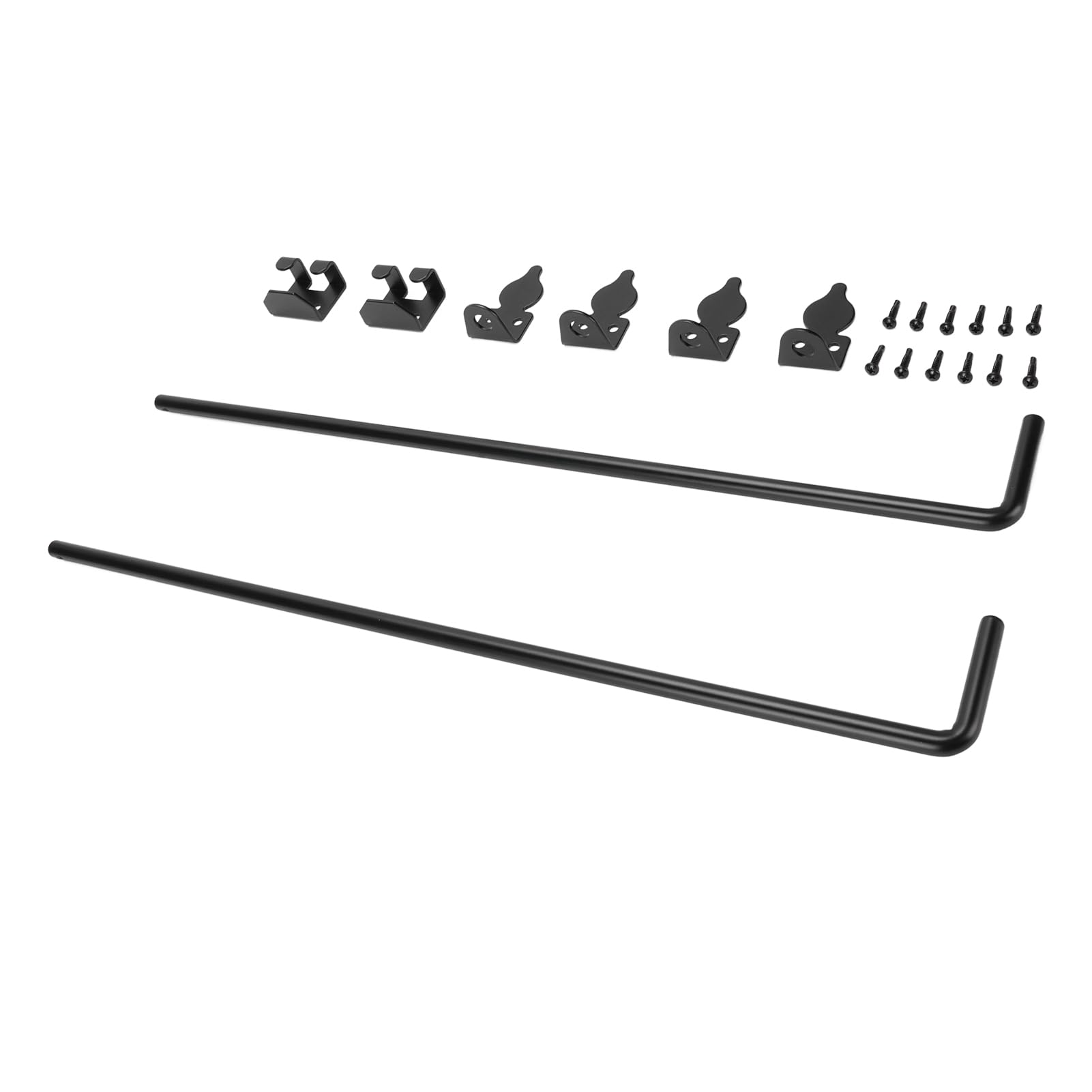 Cryfokt Varilla de Puerta de Acero de Aleación de 24 Pulgadas, Juego de 2 Varillas de Caída de Puerta con Sujetadores y Tornillos para de Madera, Adecuado para Uso en Exteriores