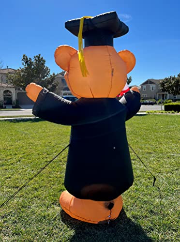 Bzb Goods 6 Foot Tall Graduation Inflatable Brown Teddy Bear With Cap And Gown Diploma Pre-Lit Led Lights Blow Up Indoor Outdoor Holiday Yard Garden Lawn Party Art Lighted Decoration Photo Booth Prop #TOP4