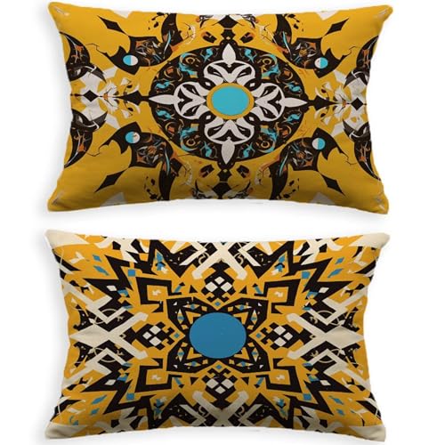 Velours coussin bohême orange 70x90cm d'exception pour décoration lit - 3