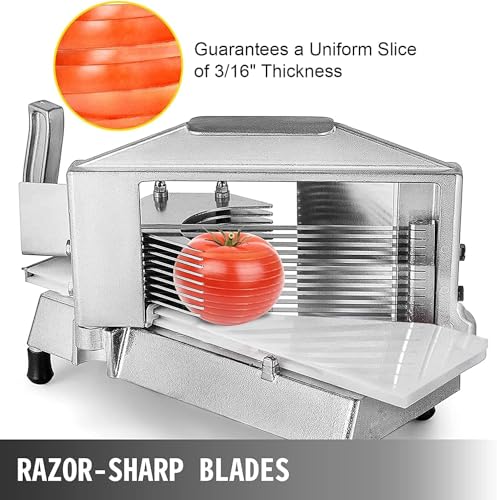 Cortador de tomates manual de acero inoxidable con base sólida de madera 7