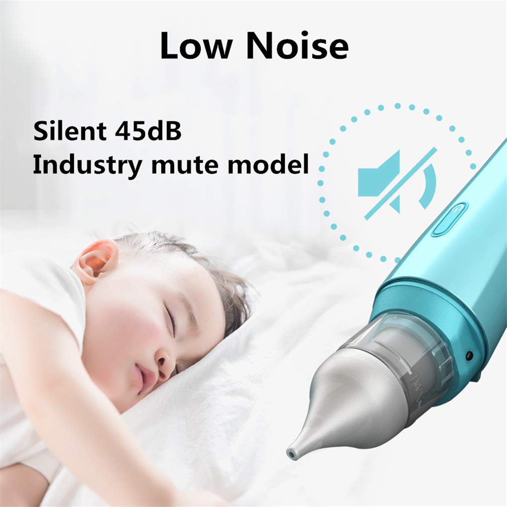 Electric Baby Nasale Aspiratore, Cleaner Naso Ricaricabile USB con 2 Punte in Silicone Trasparente Stuffy Noses Velocemente E Delicatamente Sicurezza Igienica, per Neonati E Bambini Piccoli