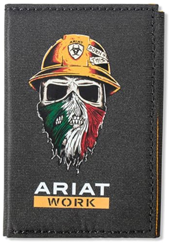 ARIAT Trifold Mens Work Wallet Born 4 This Mexico Black A3401401