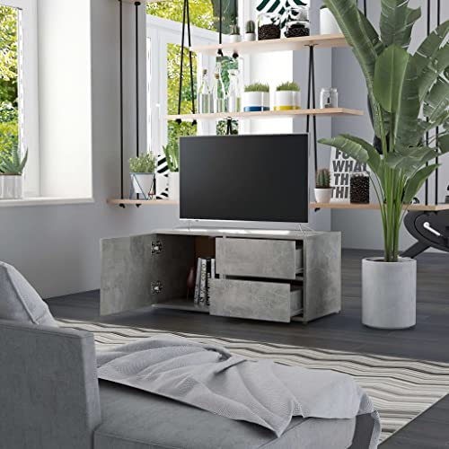 Yuhi-Hqyd Tv Cabinet,Tv Table,Media Cabinet,Modern Tv Sand,Media Console Table With Storage Cabinet,Mid-Century Modern Entertainment Center, Concrete Gray 31.5"X13.4"X14.2" Engineered Wood #TOP2