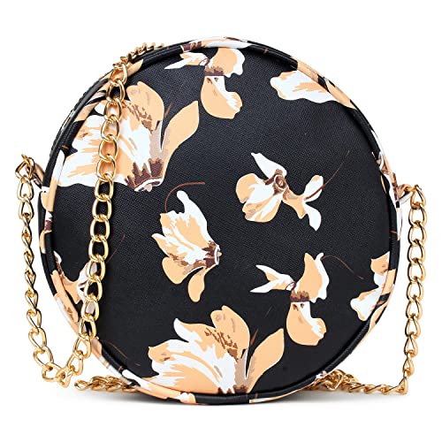 ADISA Women Girls Floral Print Round Sling Bag