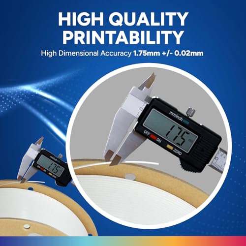 Image of OVERTURE 2KG Bundle PLA Plus (PLA+) Filament 1.75mm, Stronger & More Durable, Professional Toughness 3D Printer Filament 1kg (2.2lbs) 2 Pack, High Precision + /- 0.02mm, Tangle-Free (White 2-Pack)
