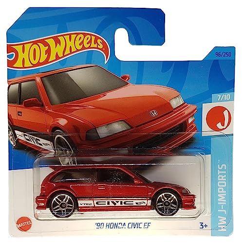 Hot Wheels - ´90 Honda Civic EF - HW J-Imports 7/10 - HKJ16 - Short Card - VTEC - Rojo - Mattel 2023