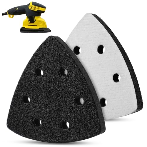 DECHOUS 2 Pcs Triangle Sanding Pads for Oscillating Tools Sandpaper Pad for Electric Sander Easy Attachment for More User Friendly Design for Versatile Applications