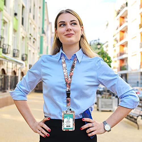 Id Badge Holder With Lanyard,Cute Cat Retractable Lanyard Id Badge Card Holders With Clip For Teacher,Nurse Office Work #TOP3