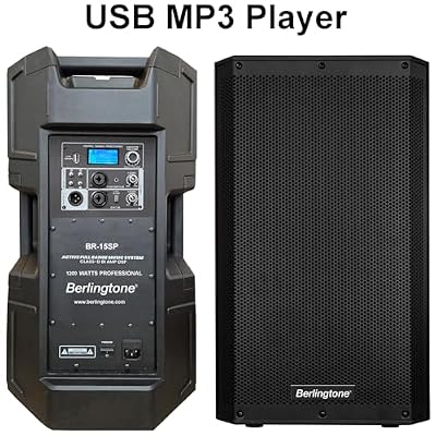15-Inch Powered Speaker 2200W PMPO PA Speaker w/Bluetooth, USB Port, XLR Inputs, Active DJ Speakers, Dual-Angle Pole Mount, Class D Amp for Parties, Live Sound, Stage Monitor Angle