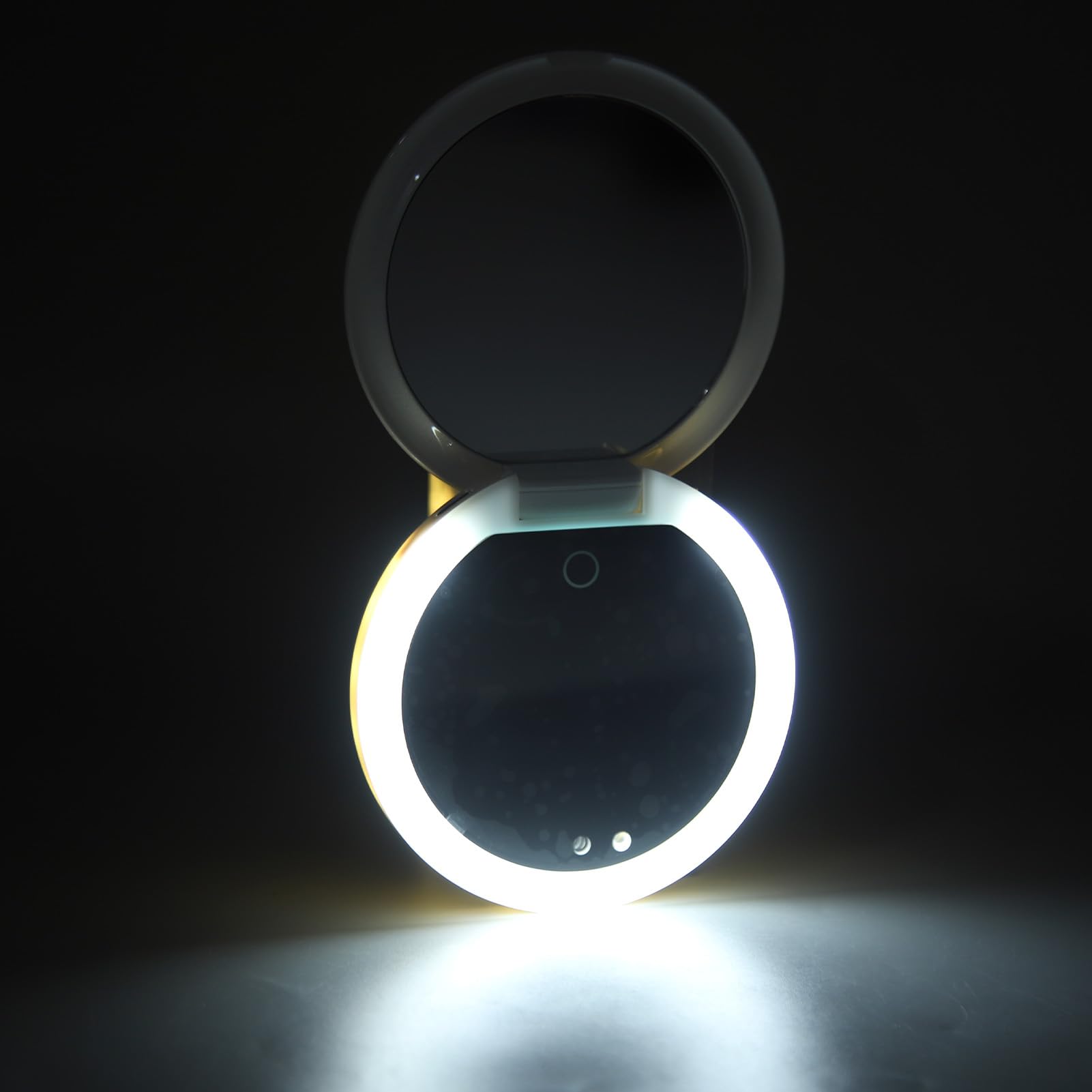 Septpenta Podświetlane Podróżne Lusterko Do Makijażu LED, Dwustronnie Regulowane Lusterko Do Makijażu Z Oświetleniem Przenośne Lusterko Do Uzupełniania światła, Regulowane Miękkie światło