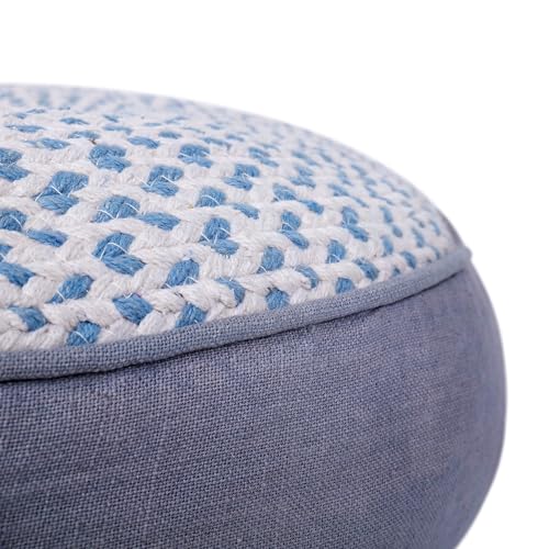 Image of Reversible 60x60x10 cm Woven Quilted Grey Floor Cushion with Cotton Filler for Seating, Patio Seat, Meditation, Yoga, Pooja, Guests, Living Room, Bedroom, Large Size 24x24x4 Inch