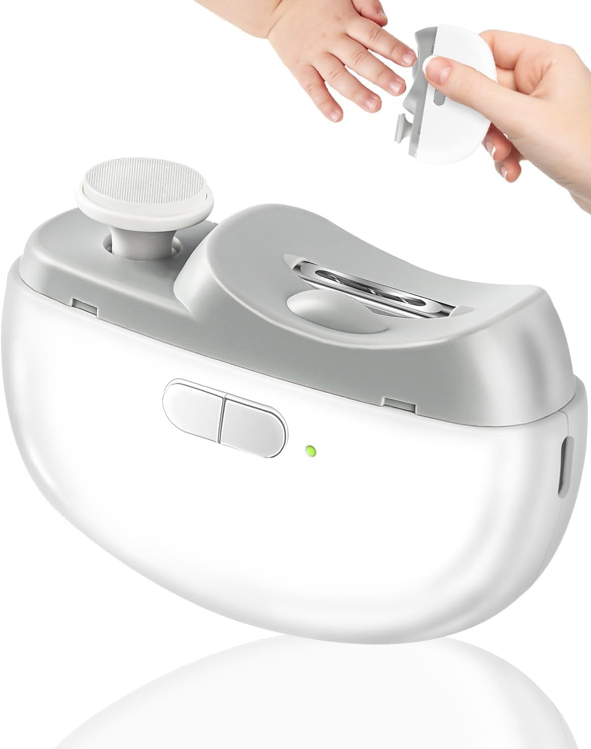 Electric Baby Nail Clipper for Kids Adults & Babies Stainless Steel Low Noise Nail Trimmer with LED Light Dual Speed Ergonomic Design Nail Catcher Safe Electric Manicure Tool-image-19