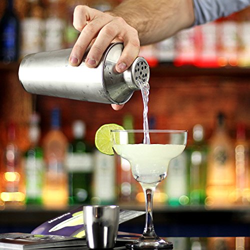 Manhattan Cocktail Shaker by bar@drinkstuff (28 oz / 750ml - 26cm Tall) Stainless Steel 3 Piece Cocktail Shaker with Strainer - Image 4