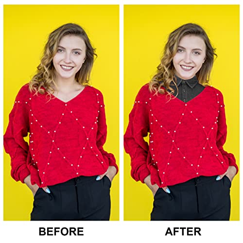 XEPST 2 Pieces Womens Fake Collar Detachable, Half Shirts Blouse Collar Solid Color Denim Fake Collar False Shirt Collar Dickey Collars Removable Choker Blouse Top for Women Girls Decorative Favors4