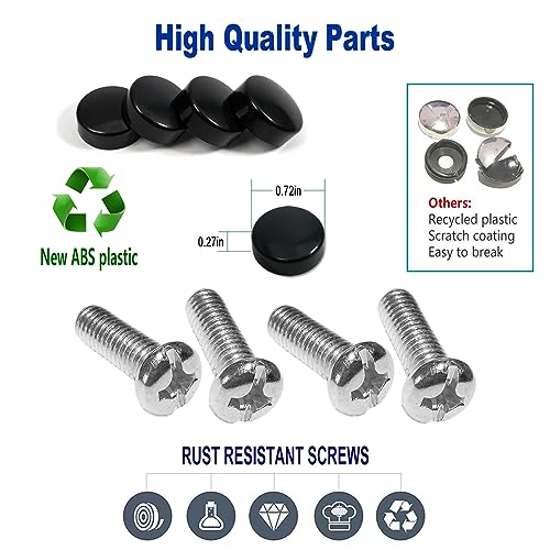 Fbjtdq M Tri-Color License Plate Frame Compatible With Bmw M, Sports Logo Matte Black Aluminum Car Tag Holder Cover For M Motorsport Power Performance, With Rust Resistant Screw Caps #TOP7